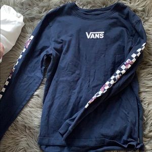 Vans long sleeve checkered butterfly shirt